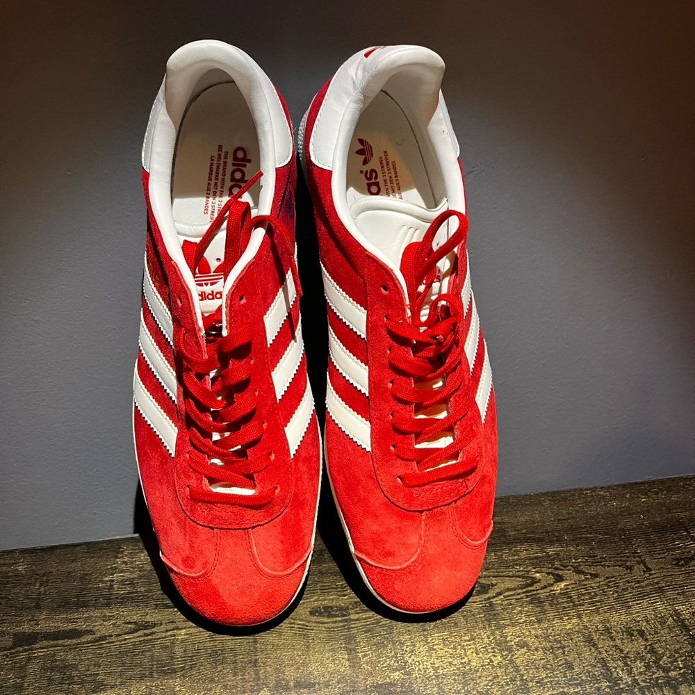 Red Adidas Gazelle size 10.5